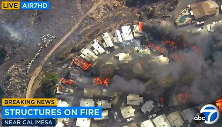 Wildfire Destroys Homes in Southern California