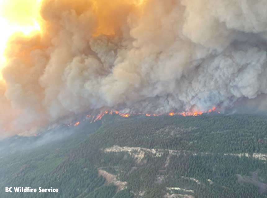Wildfire Threatens British Columbia Village That Hit 121°F