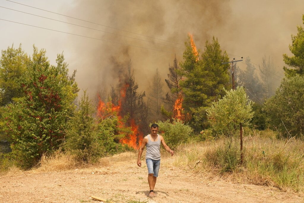 Multinational Firefighting Forces Aim to Tamp Down Hot Spots at Greek Wildfires