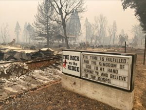 Church sign in Greenville, California