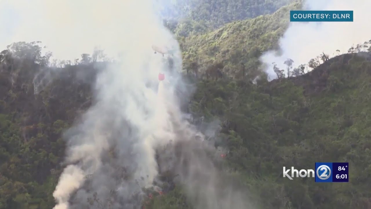 Wildfire in Mountainous Central Oahu Moves Away From Towns As HI Firefighters Continue Battle