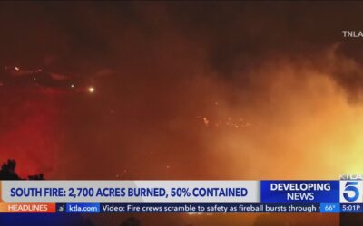 CA Firefighters Battle South Fire in Ventura County