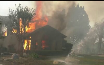Homes Burn As Wildfire Descends on a Southern CA Neighborhood