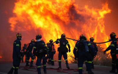 More Than 100 Firefighters Battle Large Wildfire on Greek Island of Chios